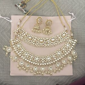 Antique Gold & Pearl Indian Wedding Jewelry Set – Bridal & Festive